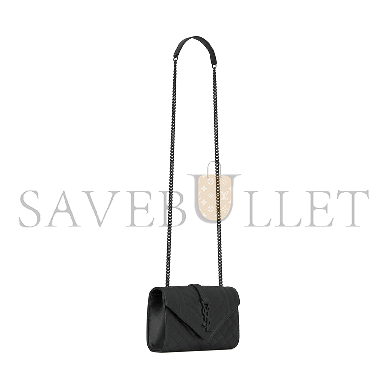 YSL ENVELOPE SMALL IN QUILTED GRAIN DE POUDRE EMBOSSED LEATHER 600195BOW981000 (21*13*6cm) YSL ENVELOPE SMALL IN QUILTED GRAIN DE POUDRE EMBOSSED LEATHER 600195BOW981000 (21*13*6cm)